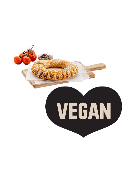 Χωριάτικο κουλούρι με τομάτα και ελιά