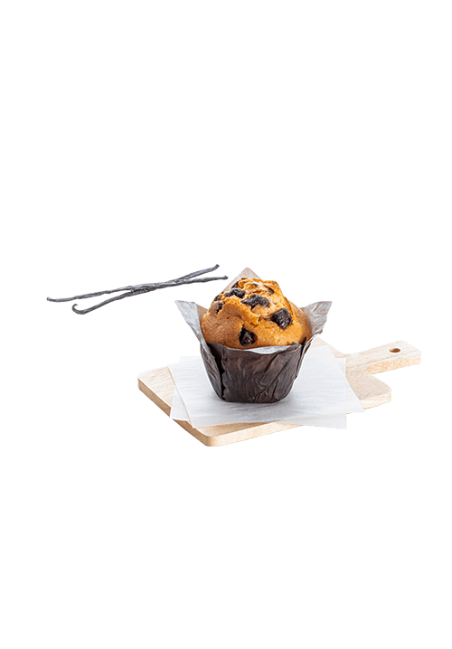 Muffin βανίλιας με κομμάτια μαύρης σοκολάτας