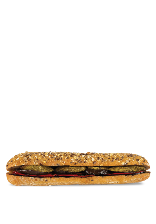 Πολύσπορη μπαγκέτα με ψητά λαχανικά