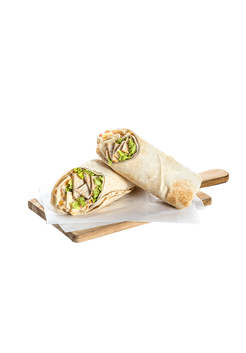 Τορτίγια με φιλέτο κοτόπουλο, τυρί, λαχανικά και μαγιονέζα