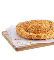 Handmade pie with Cretan gruyere & a piece of pork fillet