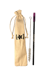 Reusable Metal Straw (Black - Transparent Purple)