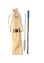 Reusable Metal Straw (Silver - Sky Blue)